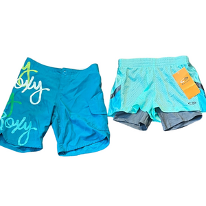 Roxy Kids Teal and Gray Shorts Set box 2